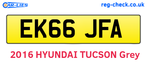 EK66JFA are the vehicle registration plates.