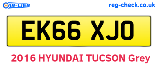 EK66XJO are the vehicle registration plates.