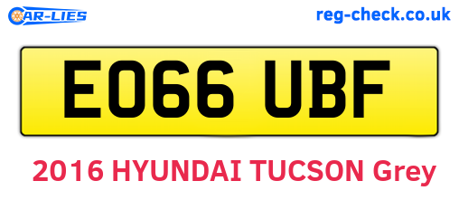 EO66UBF are the vehicle registration plates.