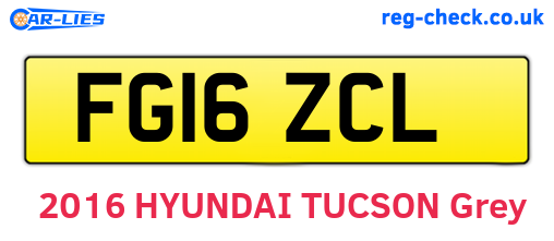 FG16ZCL are the vehicle registration plates.