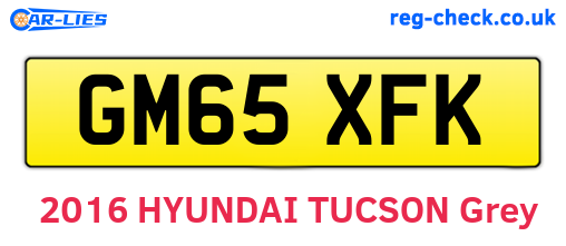 GM65XFK are the vehicle registration plates.