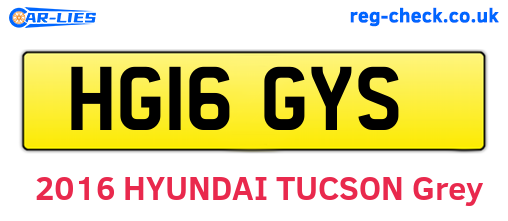 HG16GYS are the vehicle registration plates.