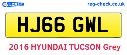 HJ66GWL are the vehicle registration plates.