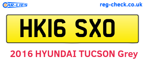 HK16SXO are the vehicle registration plates.