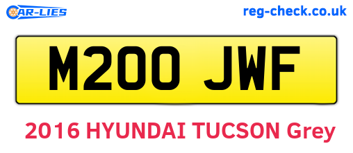 M200JWF are the vehicle registration plates.