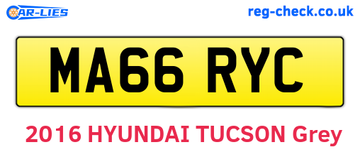 MA66RYC are the vehicle registration plates.