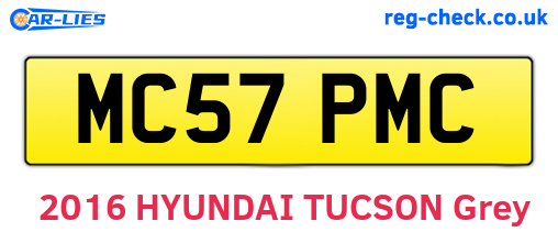MC57PMC are the vehicle registration plates.