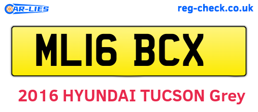 ML16BCX are the vehicle registration plates.
