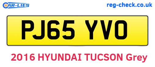 PJ65YVO are the vehicle registration plates.