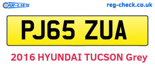 PJ65ZUA are the vehicle registration plates.