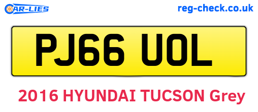PJ66UOL are the vehicle registration plates.