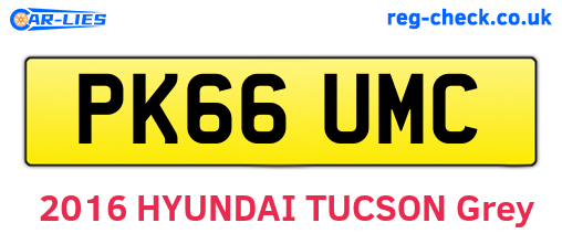 PK66UMC are the vehicle registration plates.