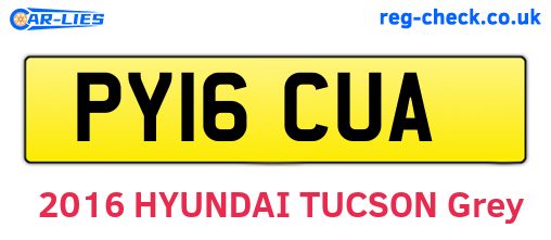 PY16CUA are the vehicle registration plates.