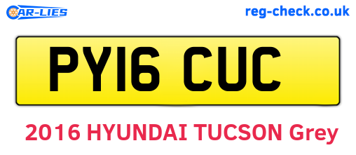 PY16CUC are the vehicle registration plates.