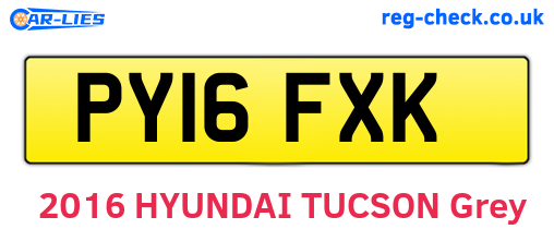 PY16FXK are the vehicle registration plates.