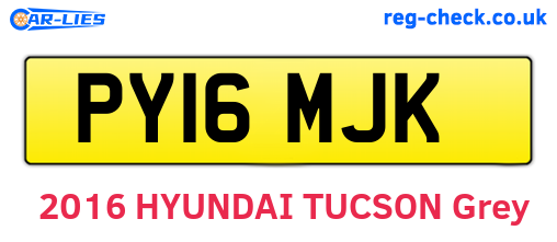 PY16MJK are the vehicle registration plates.
