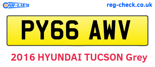 PY66AWV are the vehicle registration plates.