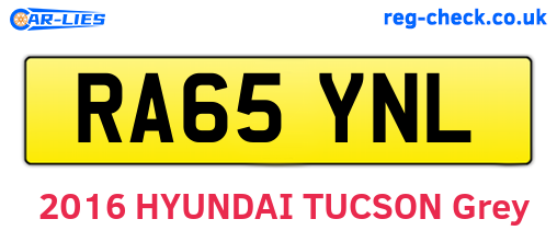 RA65YNL are the vehicle registration plates.