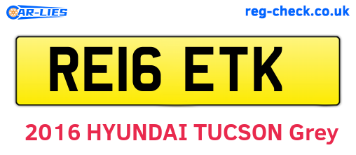 RE16ETK are the vehicle registration plates.