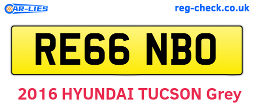 RE66NBO are the vehicle registration plates.
