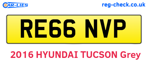 RE66NVP are the vehicle registration plates.