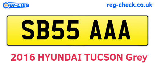 SB55AAA are the vehicle registration plates.