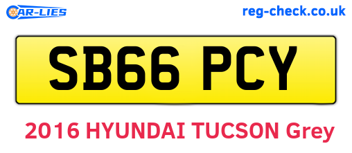 SB66PCY are the vehicle registration plates.