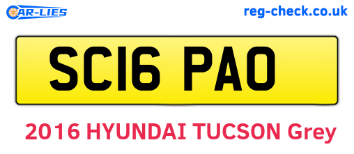 SC16PAO are the vehicle registration plates.