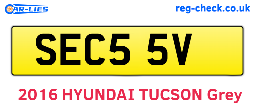 SEC55V are the vehicle registration plates.