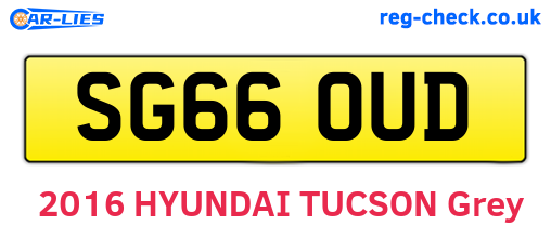 SG66OUD are the vehicle registration plates.