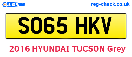 SO65HKV are the vehicle registration plates.