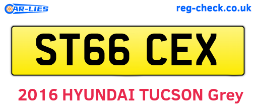 ST66CEX are the vehicle registration plates.