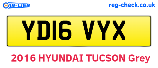 YD16VYX are the vehicle registration plates.