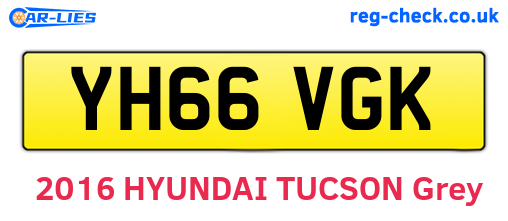 YH66VGK are the vehicle registration plates.