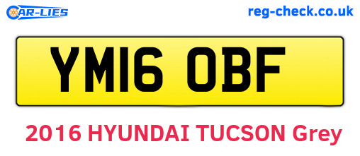 YM16OBF are the vehicle registration plates.
