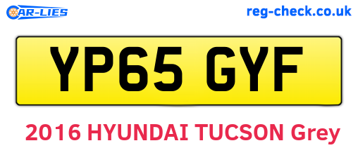 YP65GYF are the vehicle registration plates.