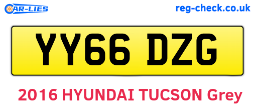 YY66DZG are the vehicle registration plates.