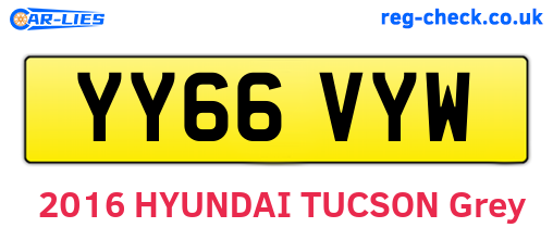 YY66VYW are the vehicle registration plates.