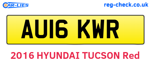 AU16KWR are the vehicle registration plates.
