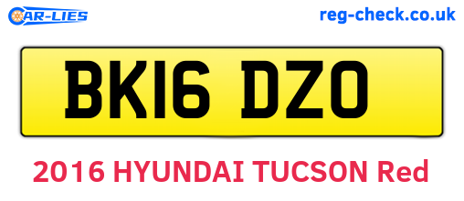 BK16DZO are the vehicle registration plates.