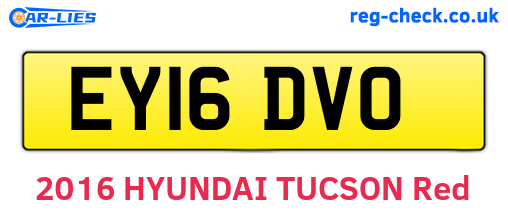 EY16DVO are the vehicle registration plates.