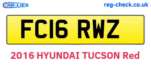 FC16RWZ are the vehicle registration plates.