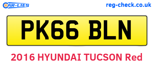 PK66BLN are the vehicle registration plates.