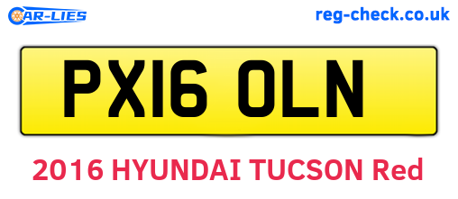 PX16OLN are the vehicle registration plates.