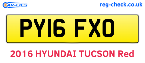PY16FXO are the vehicle registration plates.
