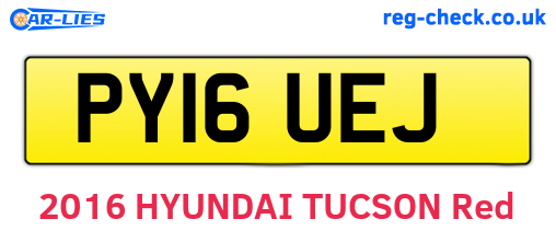 PY16UEJ are the vehicle registration plates.