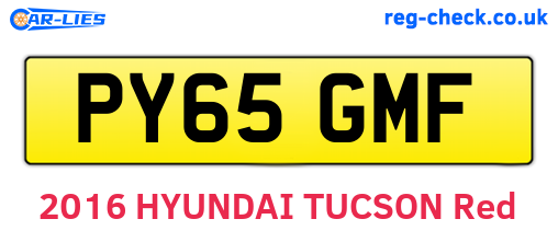 PY65GMF are the vehicle registration plates.