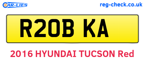 R20BKA are the vehicle registration plates.