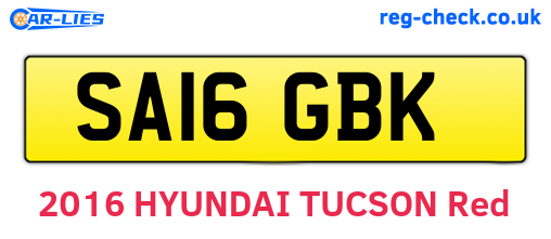SA16GBK are the vehicle registration plates.