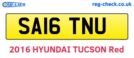 SA16TNU are the vehicle registration plates.